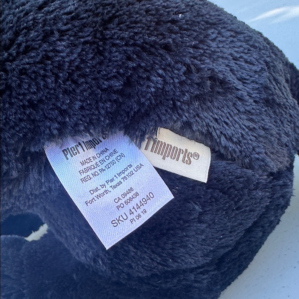 Pier One 1 Imports Black Scotty Dog Schnauzer PADEN Plush Plaid Paws NWT - Picture 4 of 4